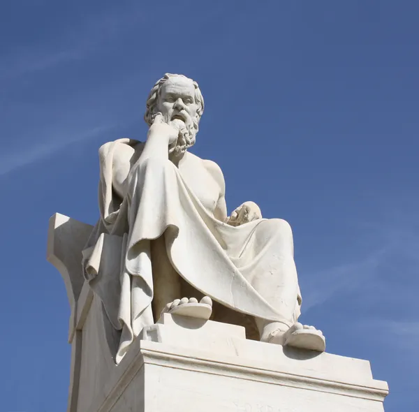 Statua di Socrate ad Atene, Grecia Foto Stock Royalty Free