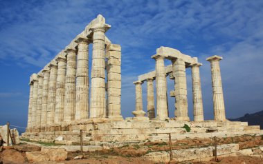 Ruins of Temple of Poseidon in Greece clipart