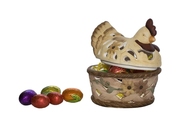 Gallina de Pascua y Huevos — Foto de Stock