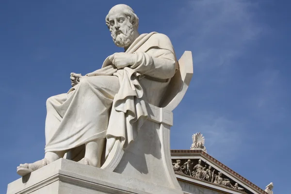 Statua di Platone davanti all'Accademia di Atene, G Foto Stock Royalty Free