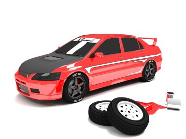 Tuning car ,red clipart