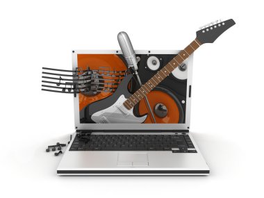 Music laptop clipart