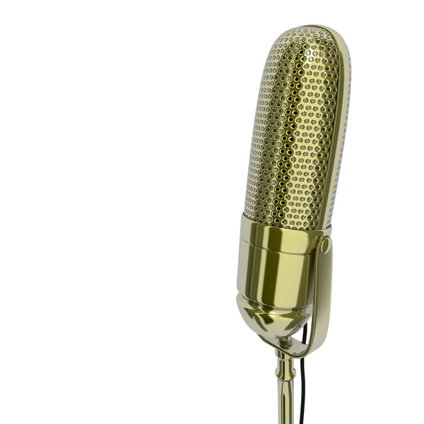Ouro microfone — Fotografia de Stock