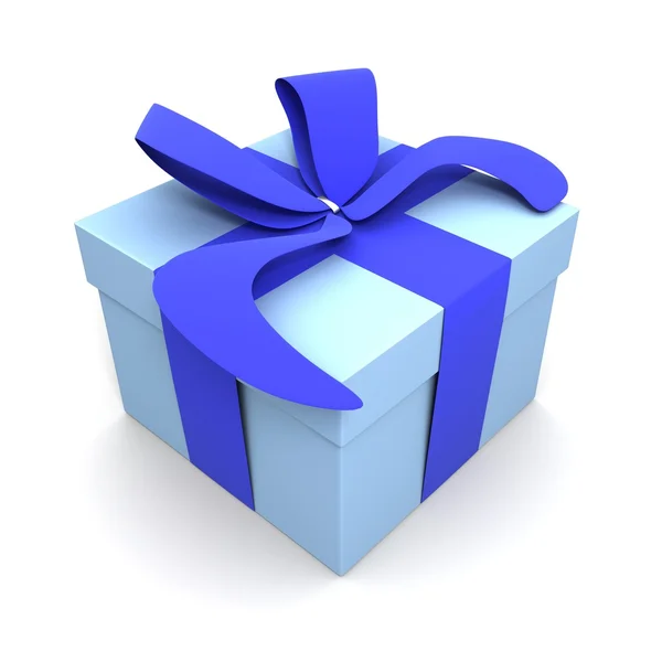 Geschenk, blau — Stockfoto