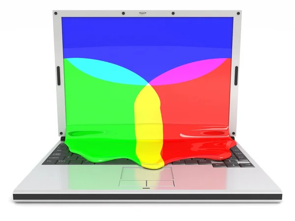 Ноутбук RGB (спереди ) — стоковое фото