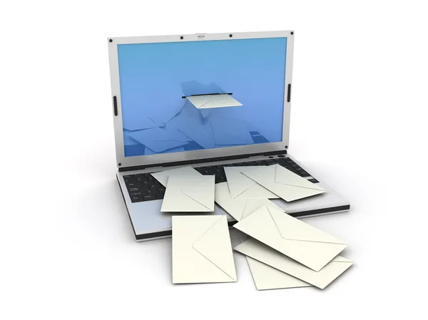 Laptop e-mail — Stockfoto