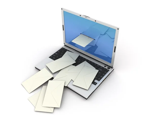 Email laptop — Fotografia de Stock