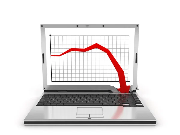 Laptop diagram, bad — Stock Photo, Image