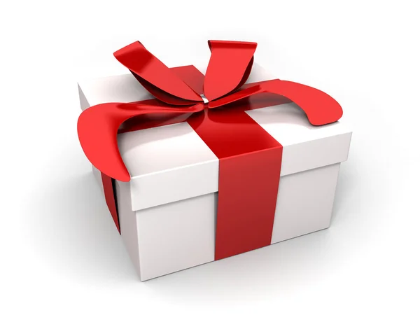 Gift, white and red — Stock Photo, Image