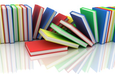 Two row books clipart