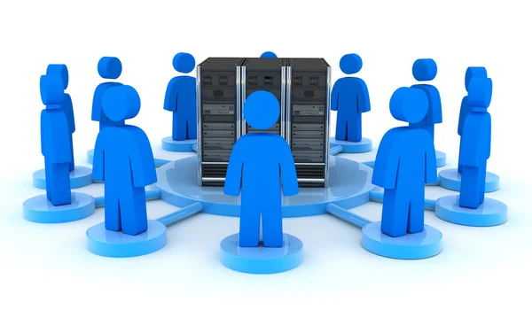 Server and users (front) — Stock Photo, Image
