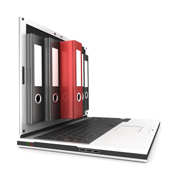 Laptop e documento — Fotografia de Stock