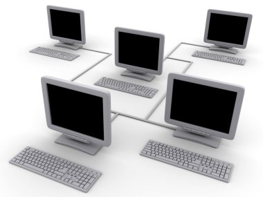 Network computers clipart