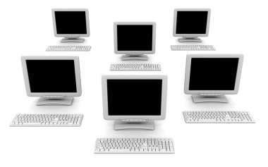 Network computer clipart