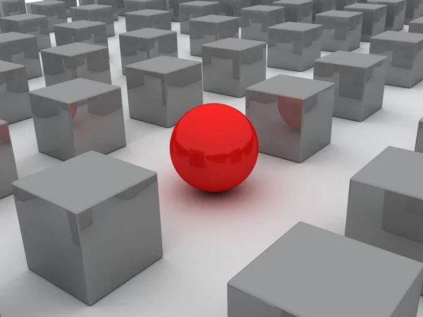 Esfera vermelho 3d — Fotografia de Stock