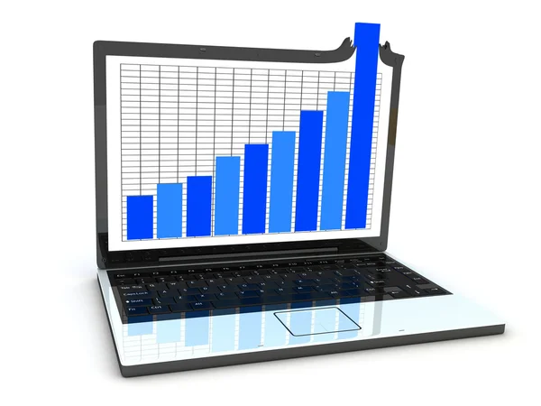 Estatística do laptop — Fotografia de Stock