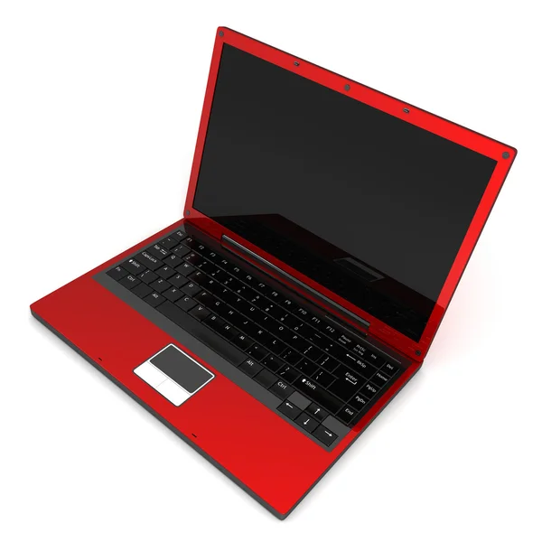 Laptop kırmızı — Stok fotoğraf