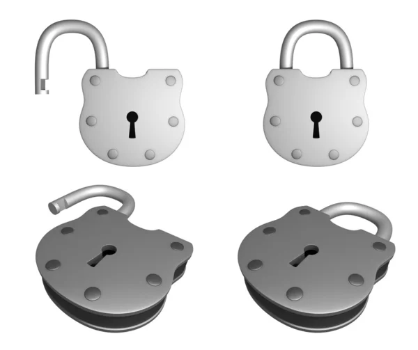 Quattro serrature — Foto Stock