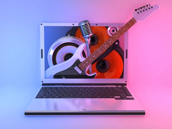 Muzyka laptopa — Zdjęcie stockowe