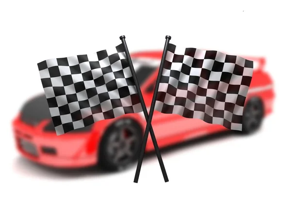 stock image Flag and car