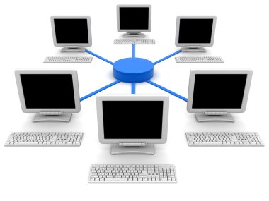 Network computers clipart