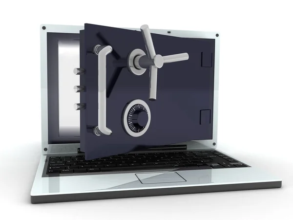 Veilige laptop — Stockfoto