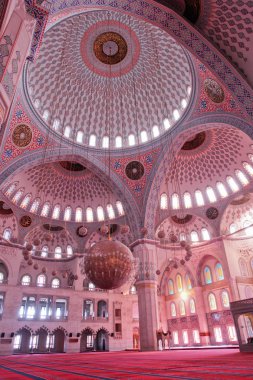 Ankara Turkey - Kocatepe Mosque interior clipart