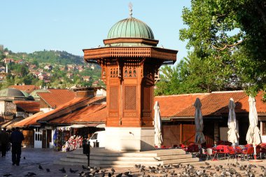 Historical fount in Sarajevo clipart