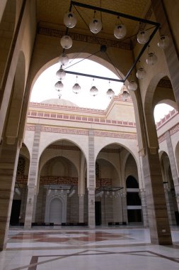 Inside of Grand Mosque in Bahrain clipart