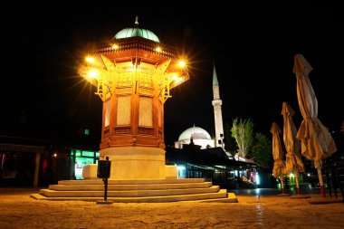 Historical fount in Sarajevo, Bosnia clipart
