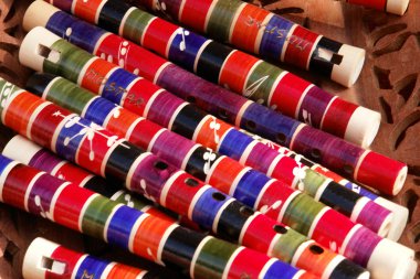 Traditional Mostar reedpipe flutes clipart