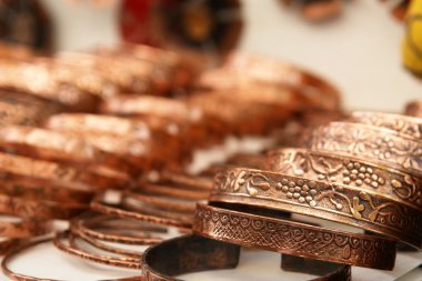 Handmade copper bracelets clipart