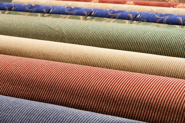 stock image Rolled up carpets