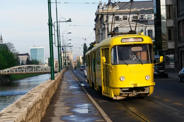 Oude tram in sarajevo - Bosnië — Stockfoto