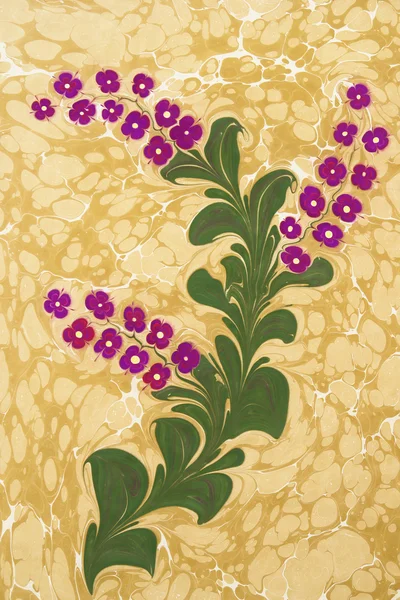 大理石纹的纸张图稿-花卉设计 — 图库照片