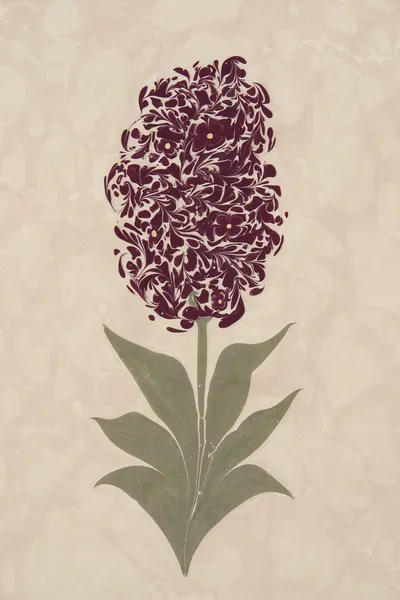 Obra de arte de papel marmoreado - Design de flores — Fotografia de Stock