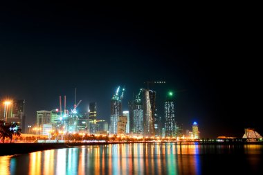 Doha - The capital city of Qatar -Night clipart