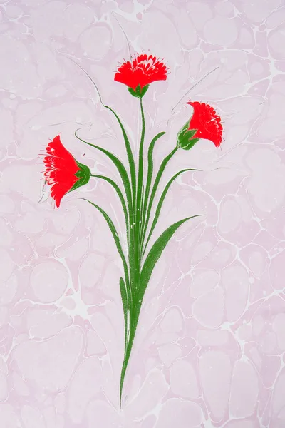 차 돌 박이 종이 작품-꽃 디자인 — 스톡 사진