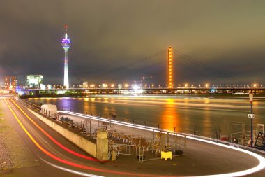 Dusseldorf - Germany night scene clipart