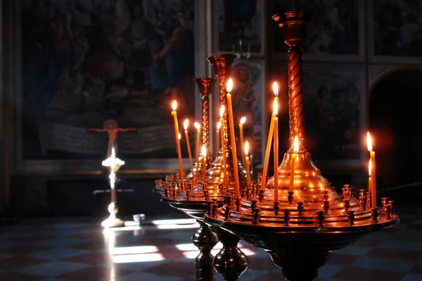 stock image Candles in church