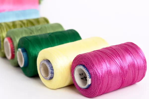 Embroidery yarn bobbins — Stock Photo, Image