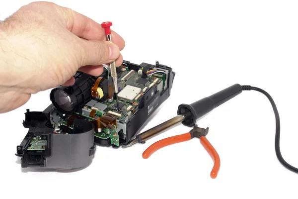 stock image Repairing video camera