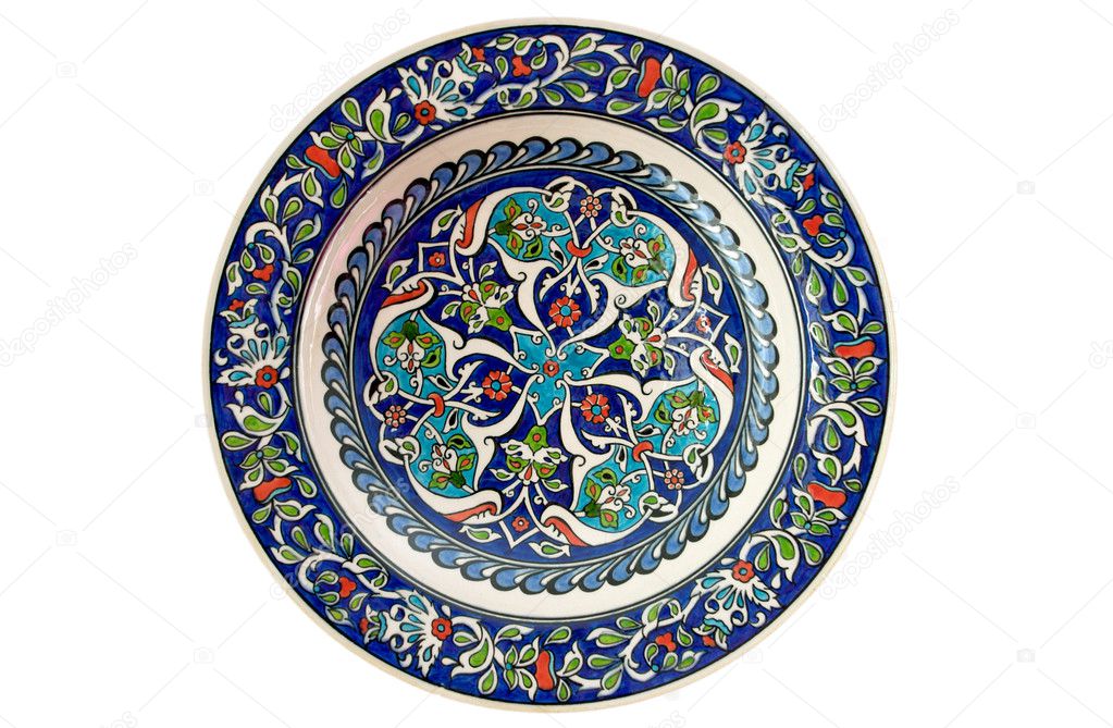 Turkish decorative tile plate - isolated