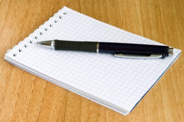 Notebook and pen clipart