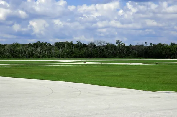 Airfield With Landing Strip — Stockfoto