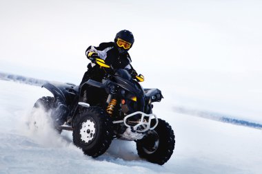 Quadbike. Winter season clipart