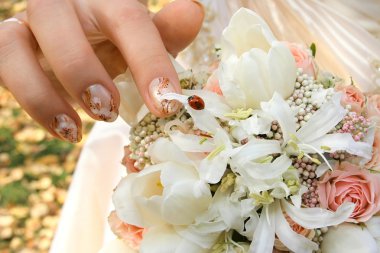 Bride's bouquet with the ladybird clipart