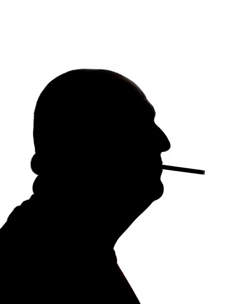 Grande silhouette fumatore — Foto Stock