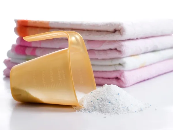 Laundry and detergent — Stock Photo, Image