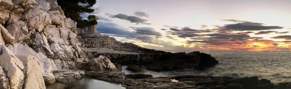 Adiratic panorama sunset — Zdjęcie stockowe
